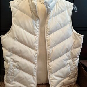 Lands' End Cream Puffer Vest